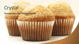  Presentation with cfd white - Amazing PPT theme having sugary muffins isolated on a white background backdrop and a blonde colored foreground