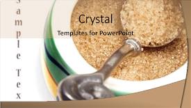  Presentation with suger cane - PPT theme enhanced with suger cane - close up of a bowl background and a coral colored foreground