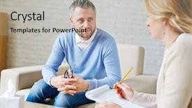  Presentation with problem solution - Beautiful slide deck featuring suggesting her male patient possible backdrop and a light gray colored foreground