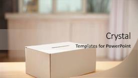  Presentation with suggestion box - Beautiful PPT theme featuring suggestion - ballot box on table closeup backdrop and a soft green colored foreground