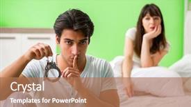  Presentation with sexual addiction - Audience pleasing slides consisting of suggestion - man suggesting wife to play backdrop and a coral colored foreground