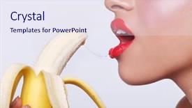  Presentation with eat - Presentation theme consisting of suggestion - suggestive sensual woman preparing background and a sky blue colored foreground