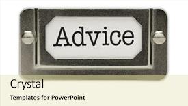  Presentation with file drawer - Theme enhanced with guidance counselling - advice file drawer label isolated background and a white colored foreground