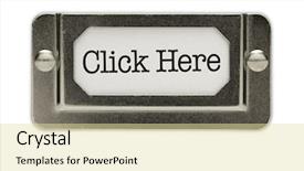  Presentation with file drawer - Audience pleasing theme consisting of click here file drawer label backdrop and a  colored foreground