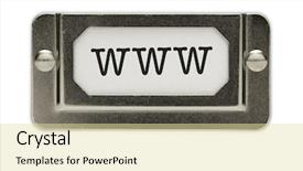  Presentation with file drawer - Theme with www file drawer label isolated background and a blonde colored foreground