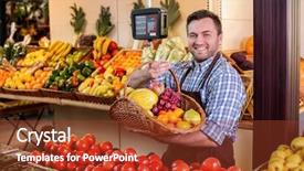  Presentation with fruits - Audience pleasing slides consisting of suggests to buy ripe fruit backdrop and a tawny brown colored foreground