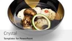  Presentation with japanese style - Presentation theme featuring suimono-japanese-style-clear-soup and a light gray colored foreground