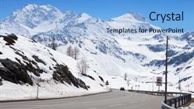  Presentation with landon the mountain road - Colorful PPT theme enhanced with suisse - mountain road in swiss alps backdrop and a light blue colored foreground