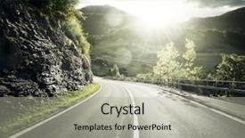  Presentation with region - Slide set consisting of suisse - mountain road jungfrau region switzerland background and a light gray colored foreground