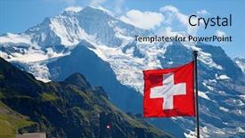  Presentation with suisse - Colorful PPT theme enhanced with suisse - swiss flag on the top backdrop and a light blue colored foreground