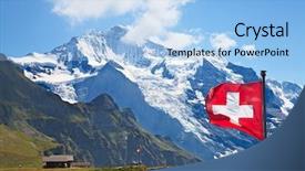  Presentation with region - Cool new PPT theme with suisse - swiss flag on the top backdrop and a light blue colored foreground