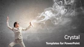  Presentation with aerosol - Cool new PPT theme with suit and glasses using aerosol backdrop and a gray colored foreground