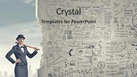  Presentation with young woman diagnosis of sti - Slide set consisting of suit and hat with baseball background and a  colored foreground