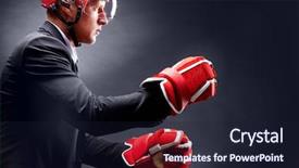  Presentation with hockey and nutrtion - Slides consisting of suit and hockey helmet background and a  colored foreground