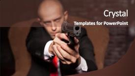  Presentation with crime thriller suit and tie - Cool new PPT layouts with suit and red tie aim backdrop and a tawny brown colored foreground