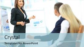  Presentation with successful group of surgeons - Theme having suit at the office leading background and a light blue colored foreground