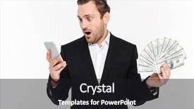  Presentation with black man - Slide set having suit being excited to win background and a black colored foreground