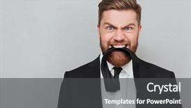  Presentation with crazy - Theme featuring suit biting his necktie background and a dark gray colored foreground