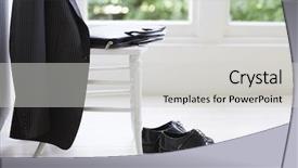  Presentation with home based business - Audience pleasing presentation theme consisting of suit case and formal shoe backdrop and a light gray colored foreground