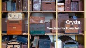  Presentation with cases - Amazing slide set having suit cases at a train backdrop and a violet colored foreground