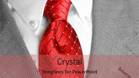  Presentation with red stripe - Presentation theme having suit coat jacket and red background and a red colored foreground