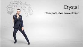  Presentation with doodle - Colorful slides enhanced with suit fighting with doodle backdrop and a  colored foreground