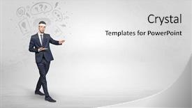  Presentation with doodle - Slides having suit fighting with doodle background and a  colored foreground