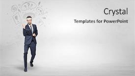  Presentation with doodle - Colorful slide deck enhanced with suit fighting with doodle backdrop and a  colored foreground