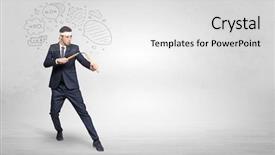  Presentation with doodle - Slides featuring suit fighting with doodle background and a  colored foreground