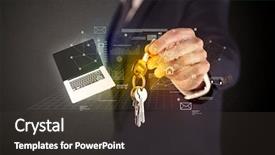  Presentation with probability statistics - Slides with suit holding keys with statistics background and a  colored foreground