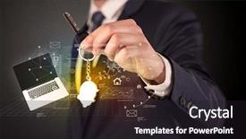  Presentation with probability and statistics - PPT layouts featuring suit holding keys with statistics background and a  colored foreground