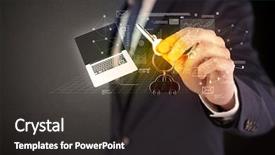  Presentation with probability statistics - Slide deck having suit holding keys with statistics background and a  colored foreground