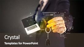  Presentation with probability statistics - Slide deck consisting of suit holding keys with statistics background and a tawny brown colored foreground