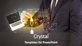  Presentation with statistics outliers - PPT layouts having suit holding keys with statistics background and a dark gray colored foreground