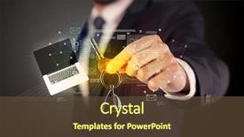  Presentation with populations statistics - Audience pleasing presentation consisting of suit holding keys with statistics backdrop and a tawny brown colored foreground