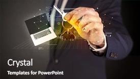  Presentation with statistics outliers - Colorful slide set enhanced with suit holding keys with statistics backdrop and a dark gray colored foreground