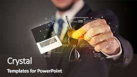  Presentation with statistics - Cool new presentation theme with suit holding keys with statistics backdrop and a  colored foreground