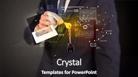  Presentation with probability statistics - Colorful slide set enhanced with suit holding keys with statistics backdrop and a  colored foreground