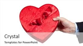  Presentation with space suit - Slides enhanced with suit holding red rose background and a  colored foreground