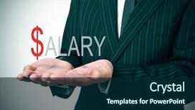  Presentation with salary - Colorful presentation enhanced with suit holding the word salary backdrop and a navy blue colored foreground