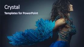  Presentation with bird - Presentation theme consisting of suit made of blue wire background and a tawny brown colored foreground