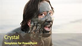  Presentation with mineral - Presentation theme featuring suit of natural mineral mud background and a tawny brown colored foreground