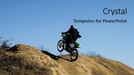  Presentation with dirt bike - Slide deck with dining - retired couple enjoying meal background and a coral colored foreground