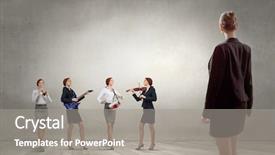  Presentation with music instrument - Beautiful slides featuring suit playing different music instrument backdrop and a gray colored foreground