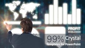  Presentation with matrix - Audience pleasing PPT layouts consisting of suit pointing against glowing matrix backdrop and a tawny brown colored foreground