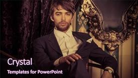  Presentation with black man - Presentation design consisting of suit posing in the classic background and a wine colored foreground