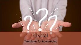  Presentation with young business man - Beautiful slide deck featuring suit presenting hand drawn question backdrop and a red colored foreground