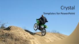  Presentation with dirt bike - Amazing PPT layouts having suit riding dirt bike backdrop and a light blue colored foreground