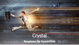  Presentation with running - Presentation design with suit running at full pelt background and a gray colored foreground