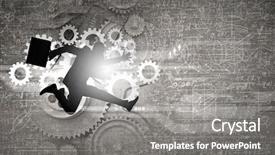  Presentation with running - Presentation theme with suit running at full pelt background and a gray colored foreground